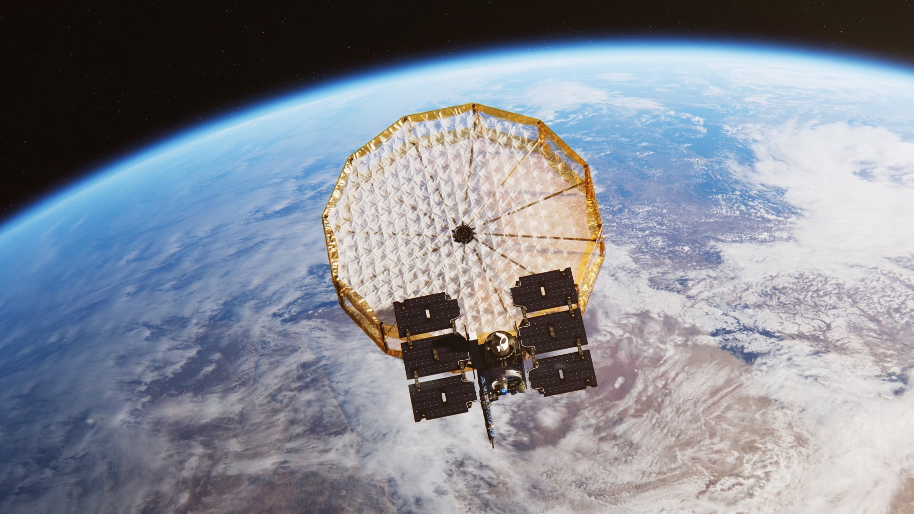Capella source rendering of an Acadia SAR satellite. Illustration, not an in-orbit photograph or a contract performance result.