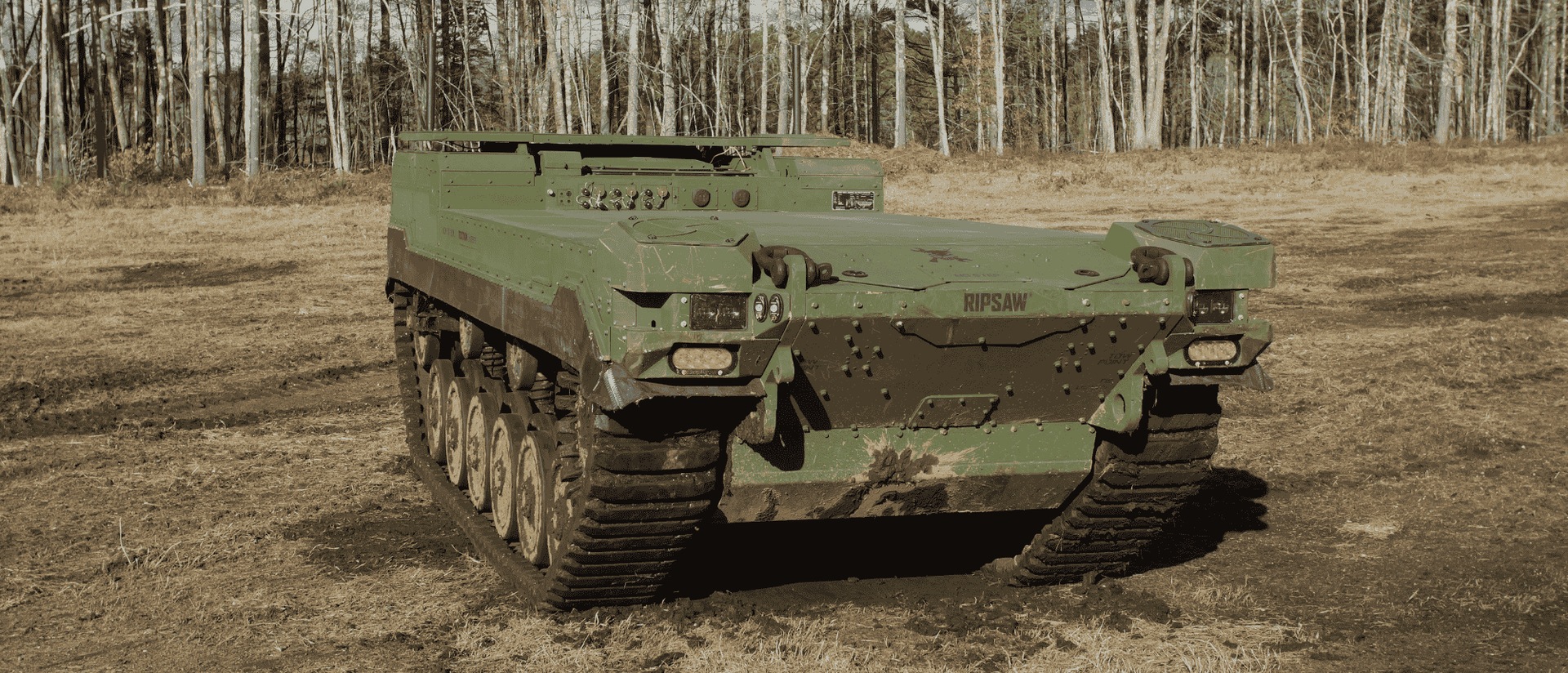 RIPSAW M3 robotic vehicle on terrain