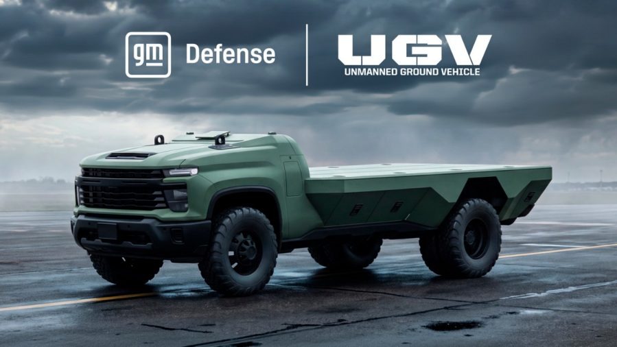 GM Defense-supplied UGV concept artwork from its October 12 announcement. This is a concept rendering, not a photograph of a vehicle completing functional trials.