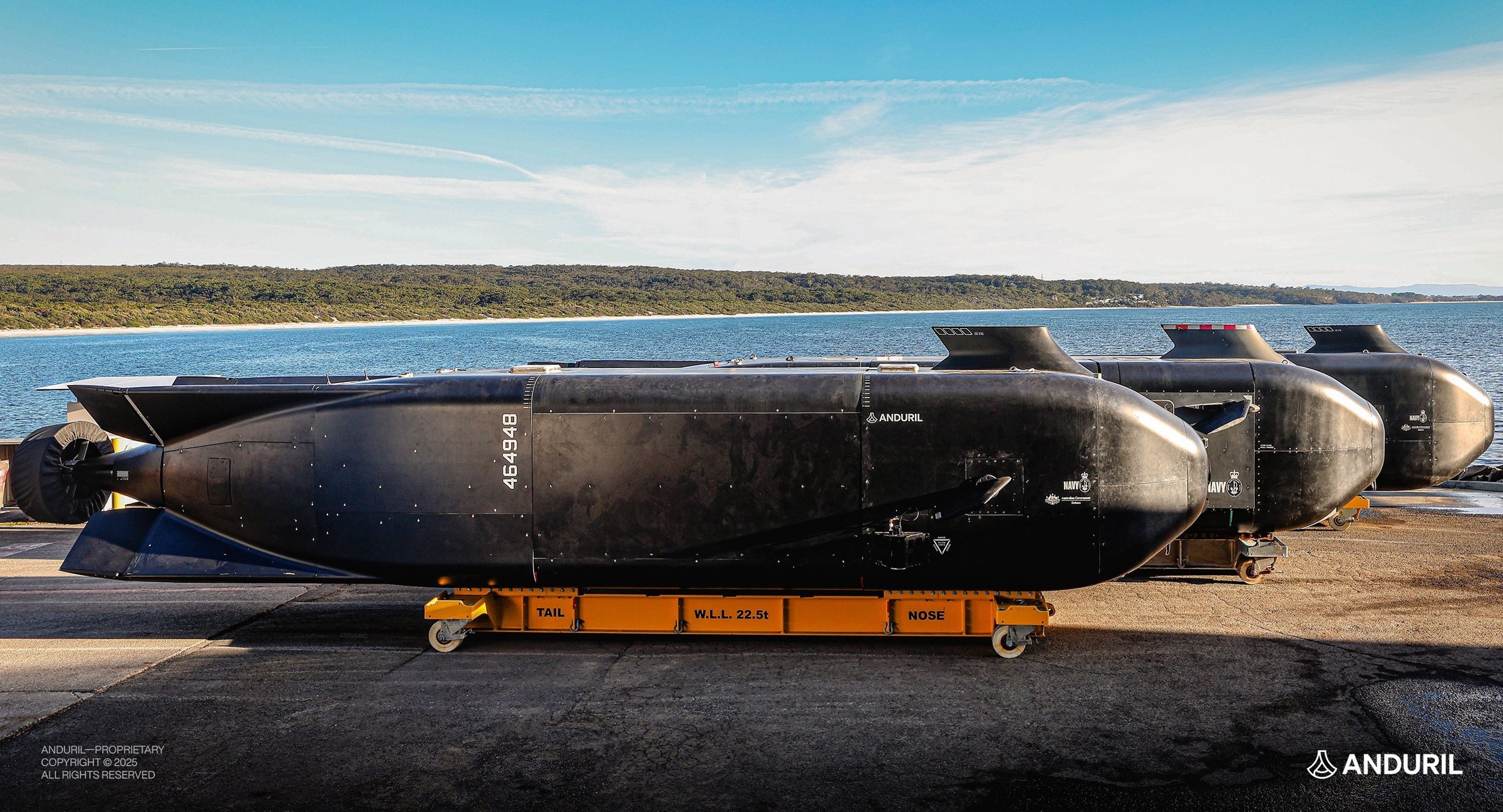 Ghost Shark autonomous underwater vehicle, in imagery accompanying Anduril’s production announcement.