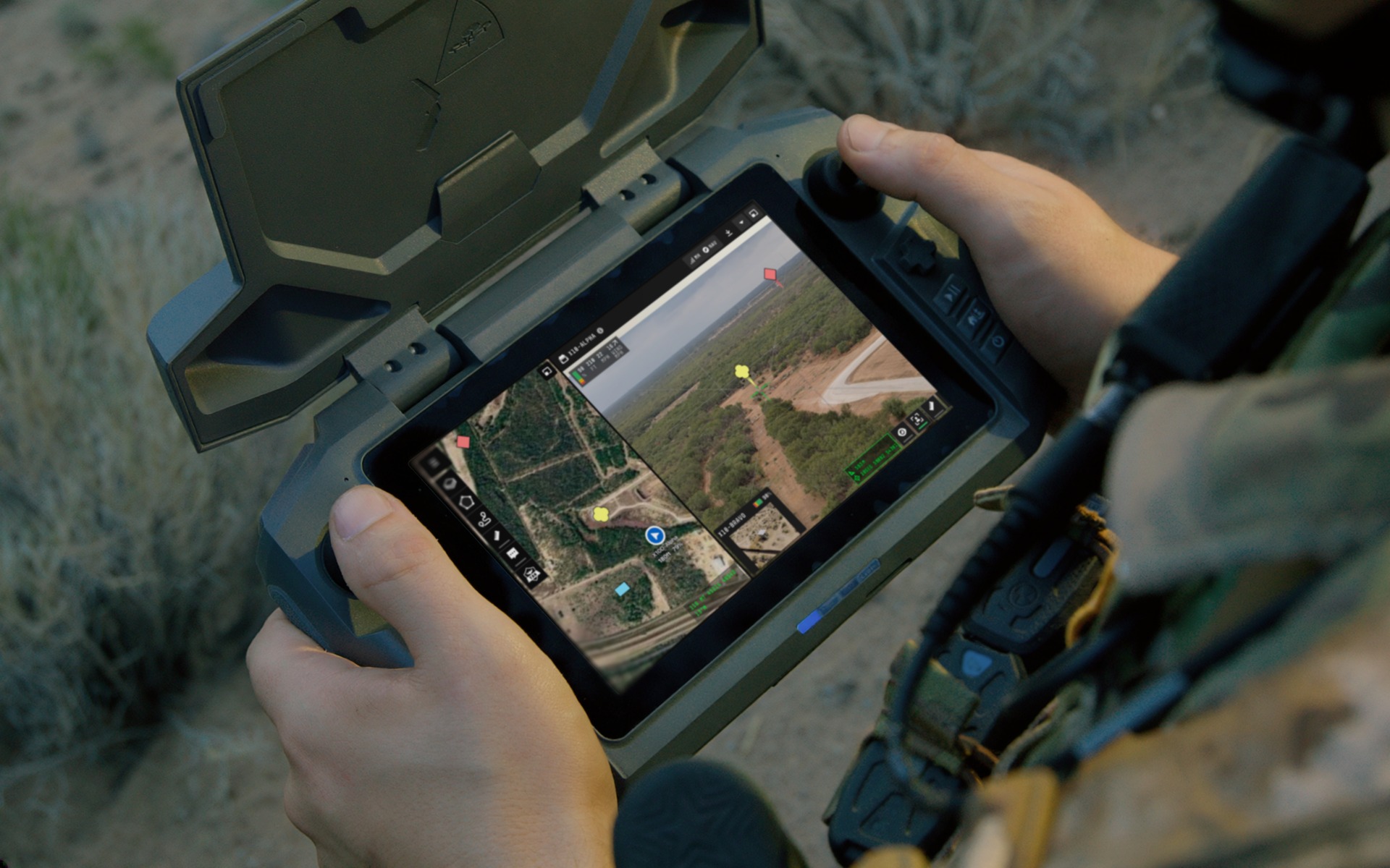 Skydio source interface image accompanying ISR Command. A supplier demonstration interface, not an independent field assessment.